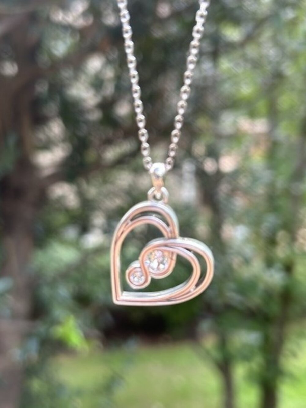 BRIGHTON Infinity Sparkle Petite Heart Pendant NECKLACE